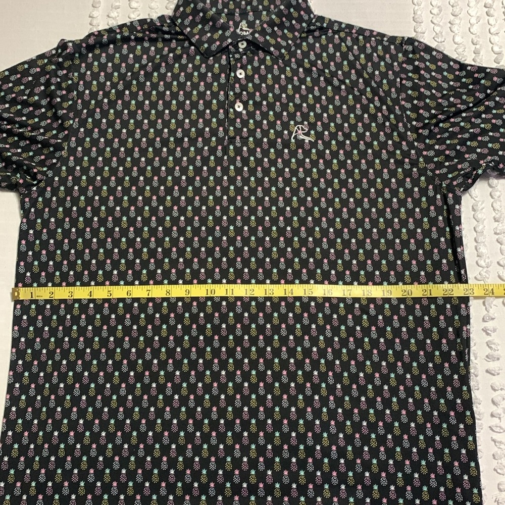 Rhoback The Pineapple Men’s Short Sleeve Performance Polo Classic Black Large - Picture 11 of 12